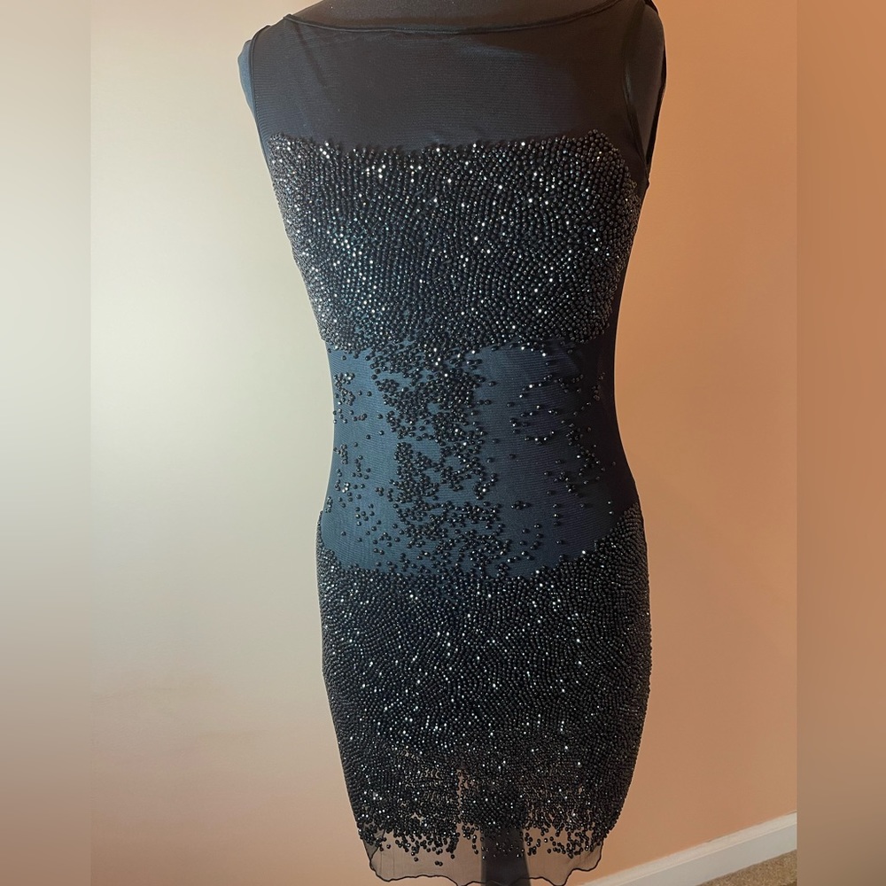 SEXY BLACK BEADED DRESS